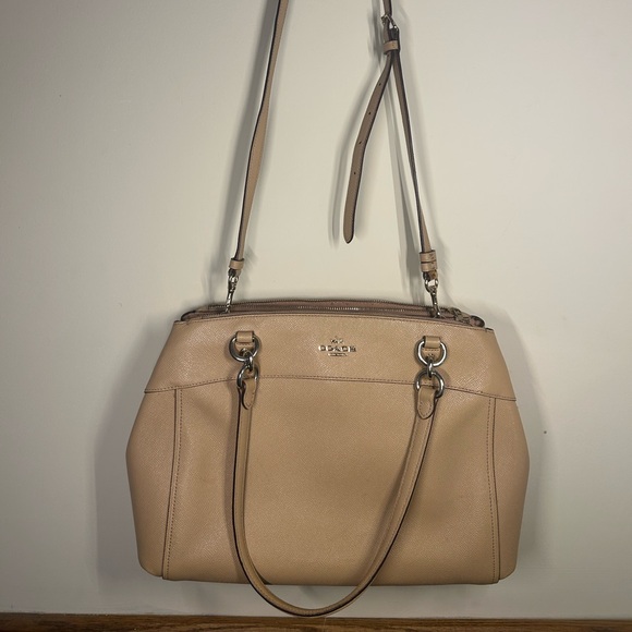 Coach Beige Leather Shoulder Bag - Picture 1 of 8
